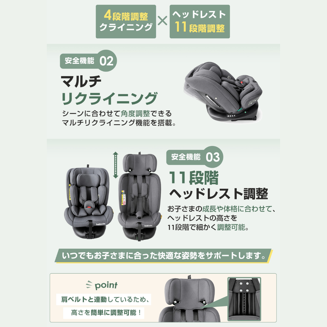 チャイルドシート ISOFIX R129 360度回転 新生児 ジュニアシート ベビーシート 回転式 ISOFIX固定 サポートレッグ 洗えるシート リクライニング ヘッドレスト調整 0歳 1歳 12歳 長く使える 安全基準 ベビー用品
