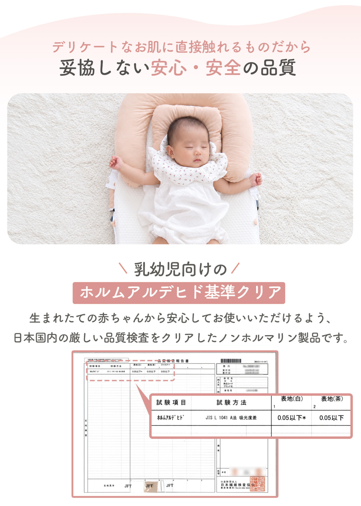 ベッドインベッド持ち運びタイプのサイズや仕様、各部の寸法を示した商品説明画像
