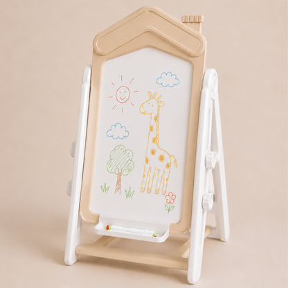 お絵かきボード ホワイトボード 子供 知育玩具 おえかきボード マグネットボード 絵本ラック 高さ調節 折りたたみ キッズボード 知育ボード おもちゃ 収納付き お絵描き 子ども 室内遊び プレゼント 幼児 ベビー用品
