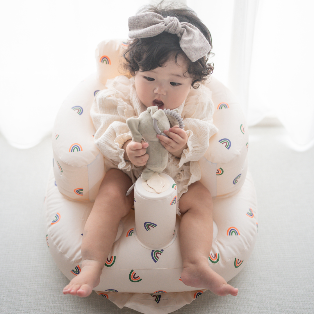 ベビーチェア エアーチェア 赤ちゃん お座り練習 バスチェア 空気入れ不要 内蔵ポンプ PVC 軽量 コンパクト 離乳食チェア お風呂チェア ベビーソファ 持ち運び お出かけ 安定設計 新生児 ベビー用品
