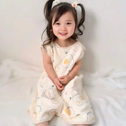 ベビースリーパー 2枚セット　2枚組　4重ガーゼ 2重ガーゼ コットン ベスト 袖なし 足まですっぽり かわいい  春 夏 秋 冬 1年中 赤ちゃん ベビー キッズ ガーゼスリーパー ベビー　スリーパー 大きいサイズ
