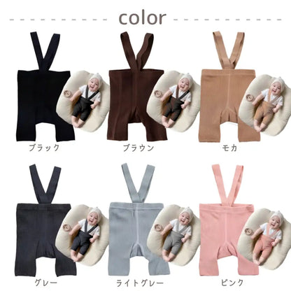 ベビーレギンス ストラップ付き ハーフ丈 伸縮性抜群 コットン素材 通気性 快適フィット 動きやすい 赤ちゃん服 出産祝い