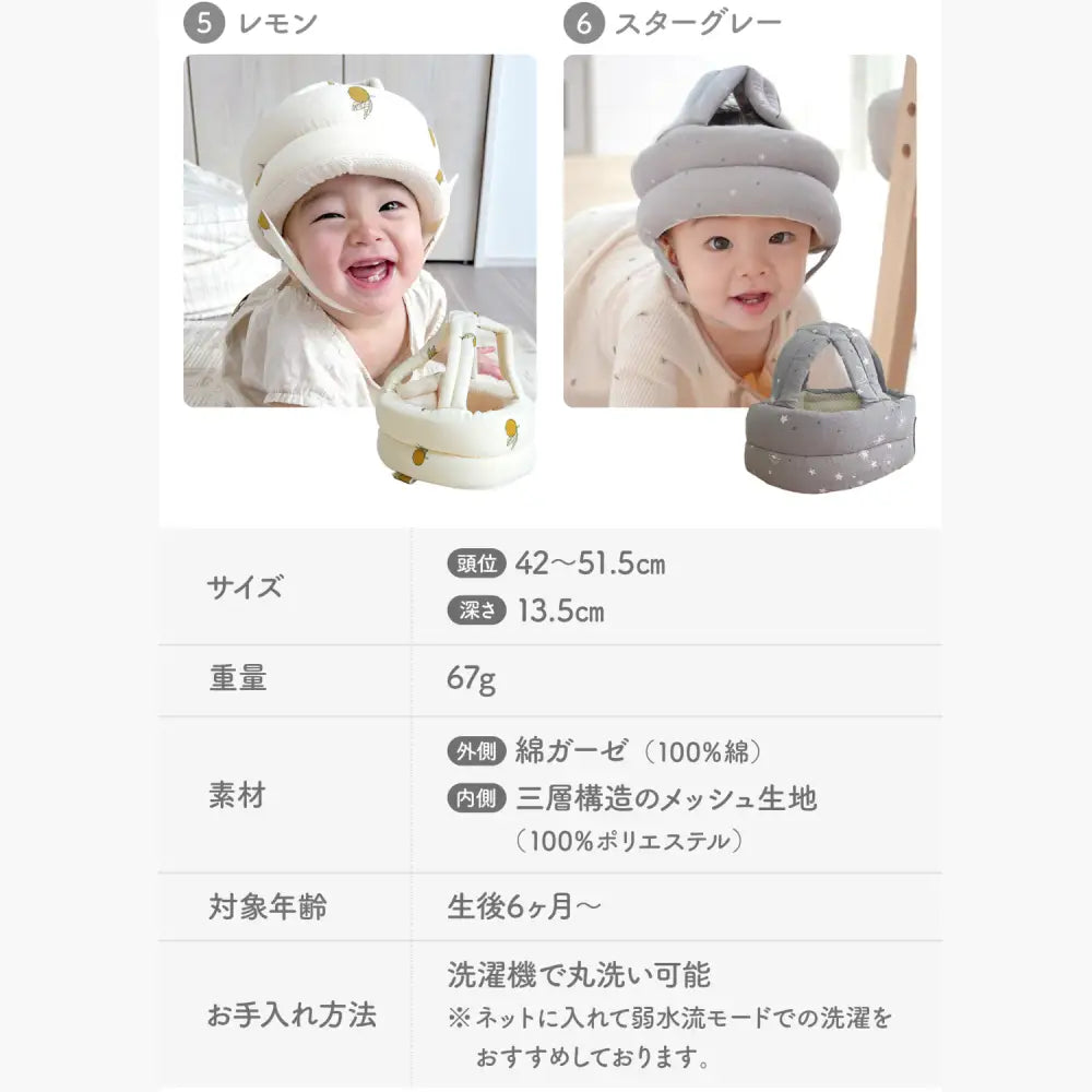 赤ちゃん ヘルメット クッション 頭保護 メッシュ素材 通気性 速乾性 調整可能 出産祝い ギフト
