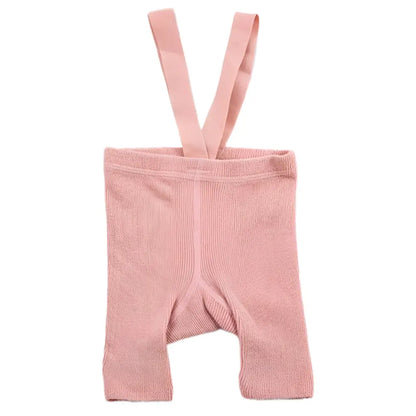 ベビーレギンス ストラップ付き ハーフ丈 伸縮性抜群 コットン素材 通気性 快適フィット 動きやすい 赤ちゃん服 出産祝い