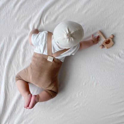 ベビーレギンス ストラップ付き ハーフ丈 伸縮性抜群 コットン素材 通気性 快適フィット 動きやすい 赤ちゃん服 出産祝い