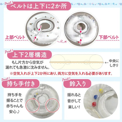 ベビーフロート くま柄 | オリーブ柄 直径39cm - ベビーフロート