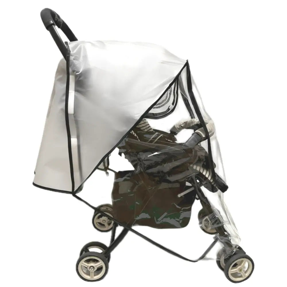 ベビーカー レインカバー 防水 風よけ 雨よけ 防寒 ダブルファスナー 通気窓付き ワンタッチ装着 蒸れ防止 透明 クリア 撥水加工 全天候対応 雪 梅雨 風対策 お出かけ便利