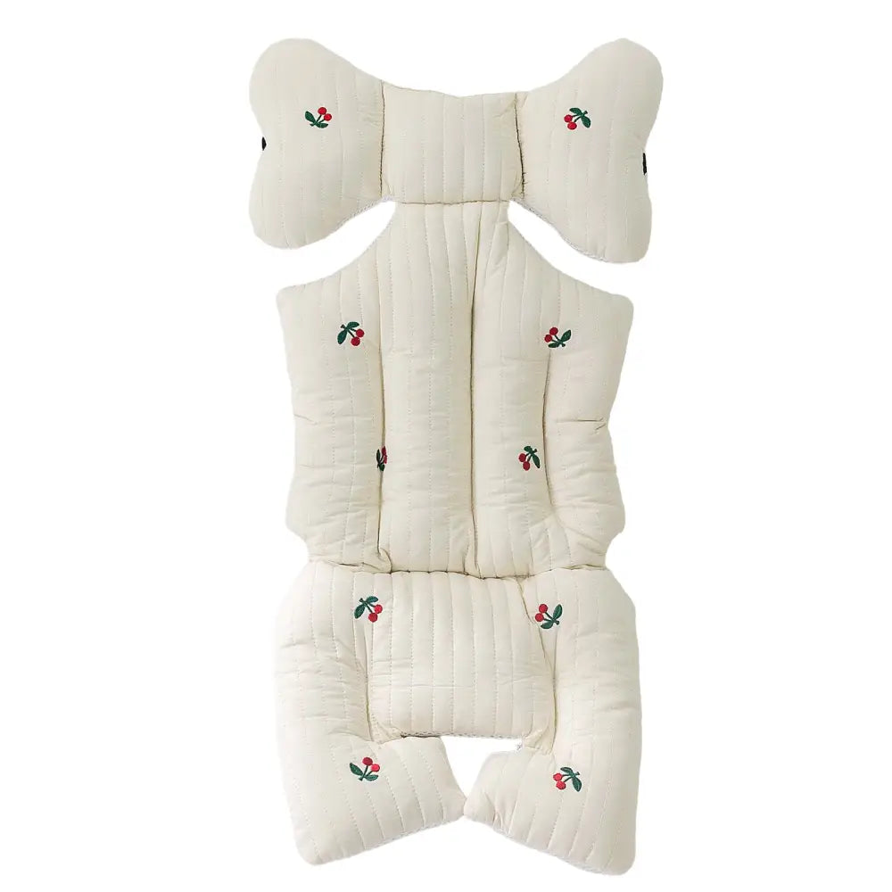 ベビーカー クッション 綿100% 天然染料 赤ちゃん用ヘッドサポート リボン型サポート 衝撃吸収クッション ベルト対応デザイン 取り付け簡単 洗濯機OK 新生児サポートシート