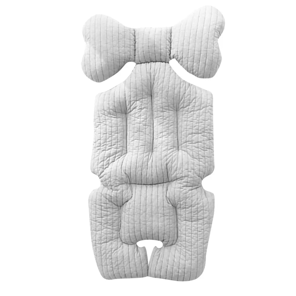 ベビーカー クッション 綿100% 天然染料 赤ちゃん用ヘッドサポート リボン型サポート 衝撃吸収クッション ベルト対応デザイン 取り付け簡単 洗濯機OK 新生児サポートシート