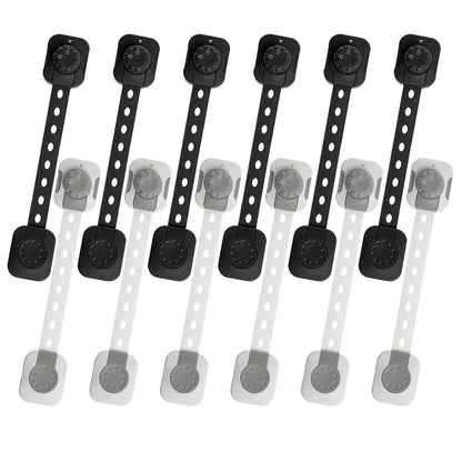 チャイルドロック 引き出しロック 扉ロック 子供安全対策 ベビーガード 事故防止 安全グッズ 大人だけ解除 ダイヤルロック 両面テープ 簡単設置 工具不要 家具ロック ベルト調整可能 カット可能 多用途 6個セット 乳児対策 イタズラ防止 家庭内安全