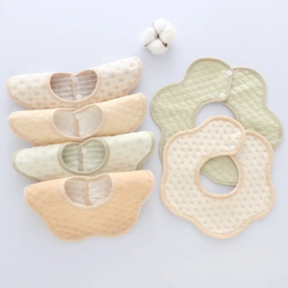 スタイ よだれかけ 防水 コットン100％ 赤ちゃん ベビー ビブ 出産祝い 6枚セット 吸水 通気性 ダブルスナップ 洗える 全方位ガード 女の子 男の子 可愛い 柄入り