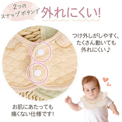 スタイ よだれかけ 防水 コットン100％ 赤ちゃん ベビー ビブ 出産祝い 6枚セット 吸水 通気性 ダブルスナップ 洗える 全方位ガード 女の子 男の子 可愛い 柄入り