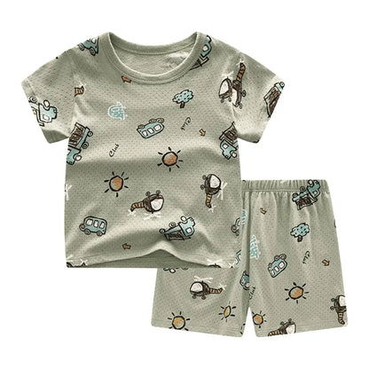 子ども パジャマ コットン100% 吸汗速乾 通気性 接触冷感 メッシュ素材 蒸れにくい 快適睡眠 部屋着 速乾洗濯可 男の子 女の子 120〜150cm