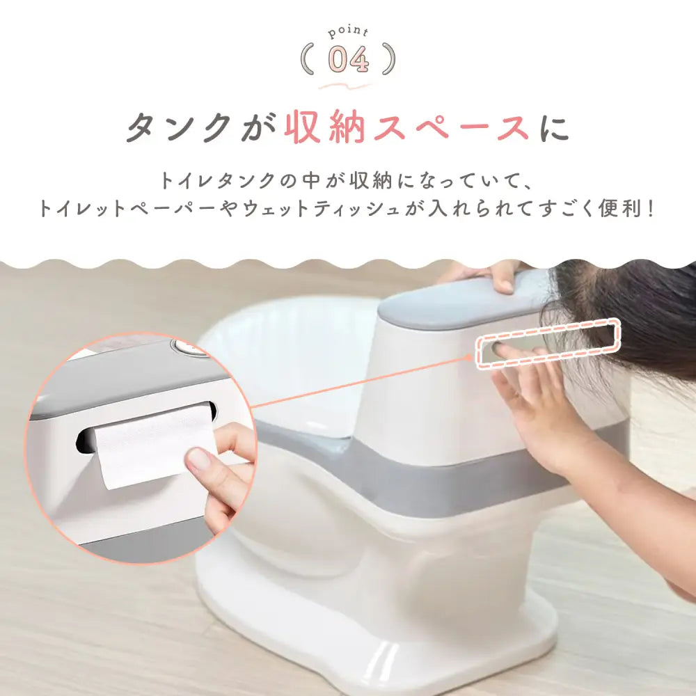 子ども用トイレ　トイレトレーニングおまる　リアルデザインおまる　トイレ練習玩具　こどもトイレしつけ　フタ付きおまる　流水音付きトイレおもちゃ　滑り止め付きベビートイレ　取り外し可能おまるポット　やわらか便座おまる