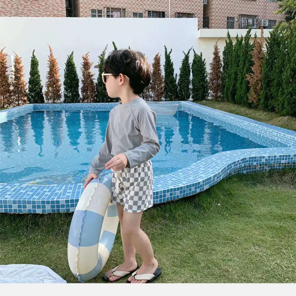 キッズ水着 3点セット ラッシュガード 長袖 セパレート UVカット 子供水着 男の子 女の子 スイムウェア キャップ付き おしゃれ ベビー キッズ プール 海 水遊び 日焼け対策 かわいい