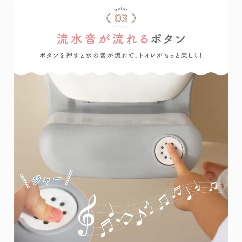 子ども用トイレ　トイレトレーニングおまる　リアルデザインおまる　トイレ練習玩具　こどもトイレしつけ　フタ付きおまる　流水音付きトイレおもちゃ　滑り止め付きベビートイレ　取り外し可能おまるポット　やわらか便座おまる