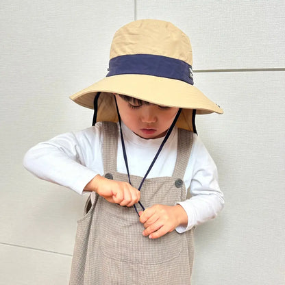 紫外線対策 UVカット99.9% UPF50+ 子供用帽子 広いつば 日よけフラップ 接触冷感 メッシュ通気 サイズ調整可能 あご紐付き 風対策 ノンホルマリン 安心素材 快適な被り心地