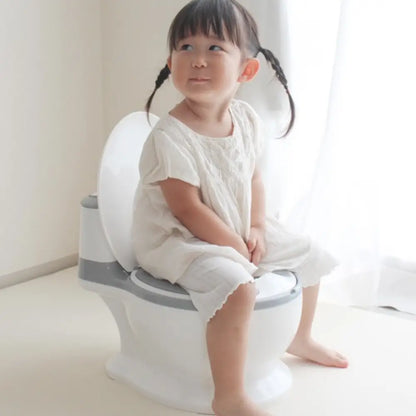 子ども用トイレ　トイレトレーニングおまる　リアルデザインおまる　トイレ練習玩具　こどもトイレしつけ　フタ付きおまる　流水音付きトイレおもちゃ　滑り止め付きベビートイレ　取り外し可能おまるポット　やわらか便座おまる