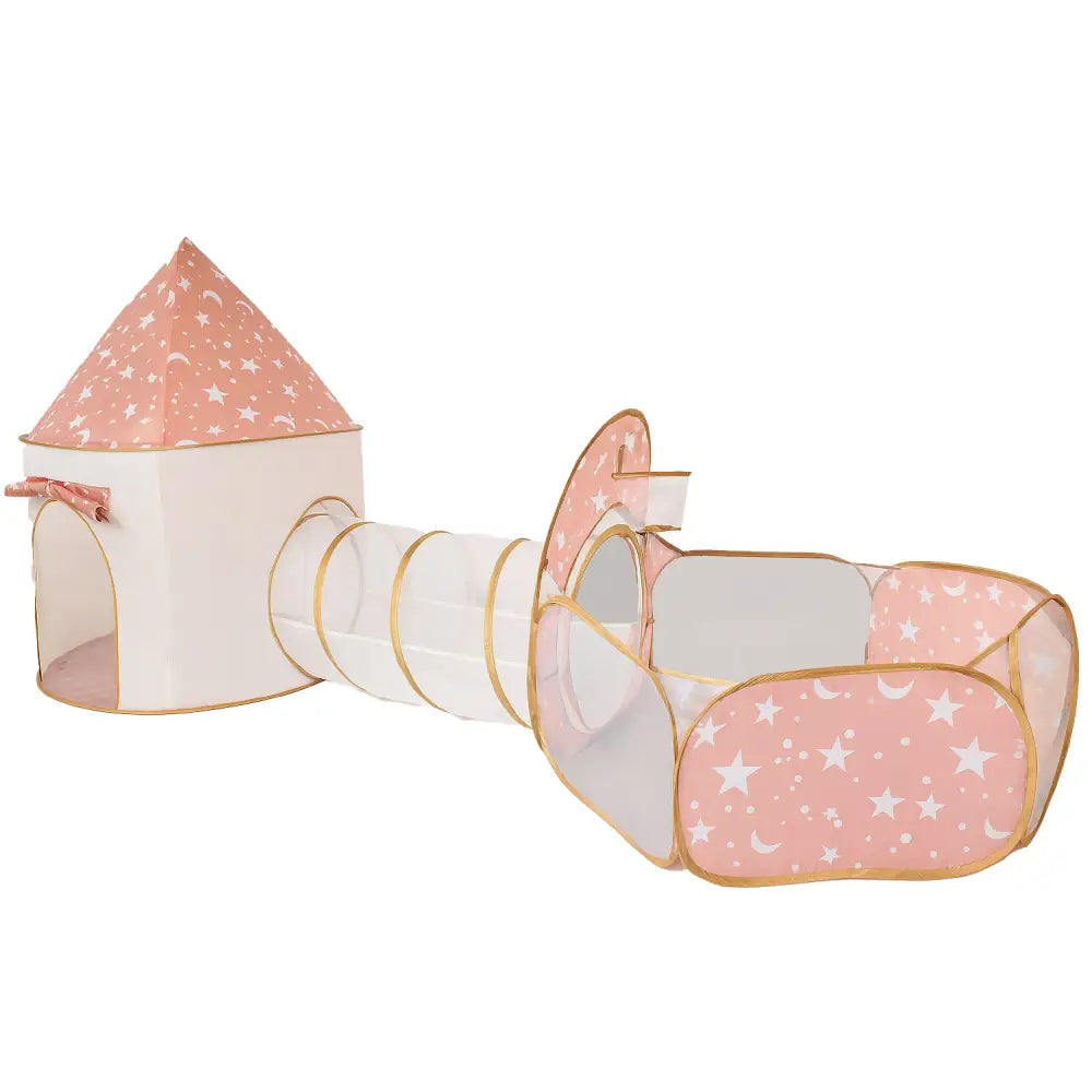 キッズテント トンネルセット ボールプール 室内遊び 秘密基地 ごっこ遊び 通気性メッシュ 折りたたみ収納 星柄デザイン プレゼント人気