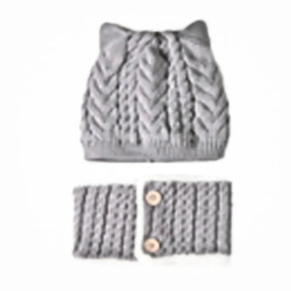 ベビー冬用ニット帽 ネックウォーマーセット 防寒 あったか モコモコ ボア裏地 耳付きデザイン キッズ帽子 子ども 冬小物 5色展開 プレゼント おしゃれ 暖かい