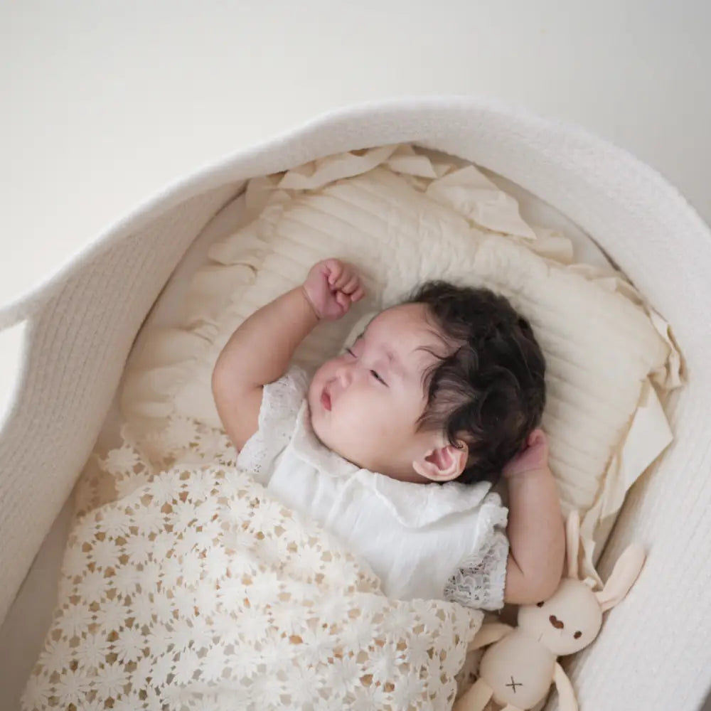 ベビー用クーハン 持ち運び便利 厚手マット付き 新生児 寝具 コットン素材 折りたたみ収納 かわいいデザイン 出産祝い 赤ちゃん 安心設計