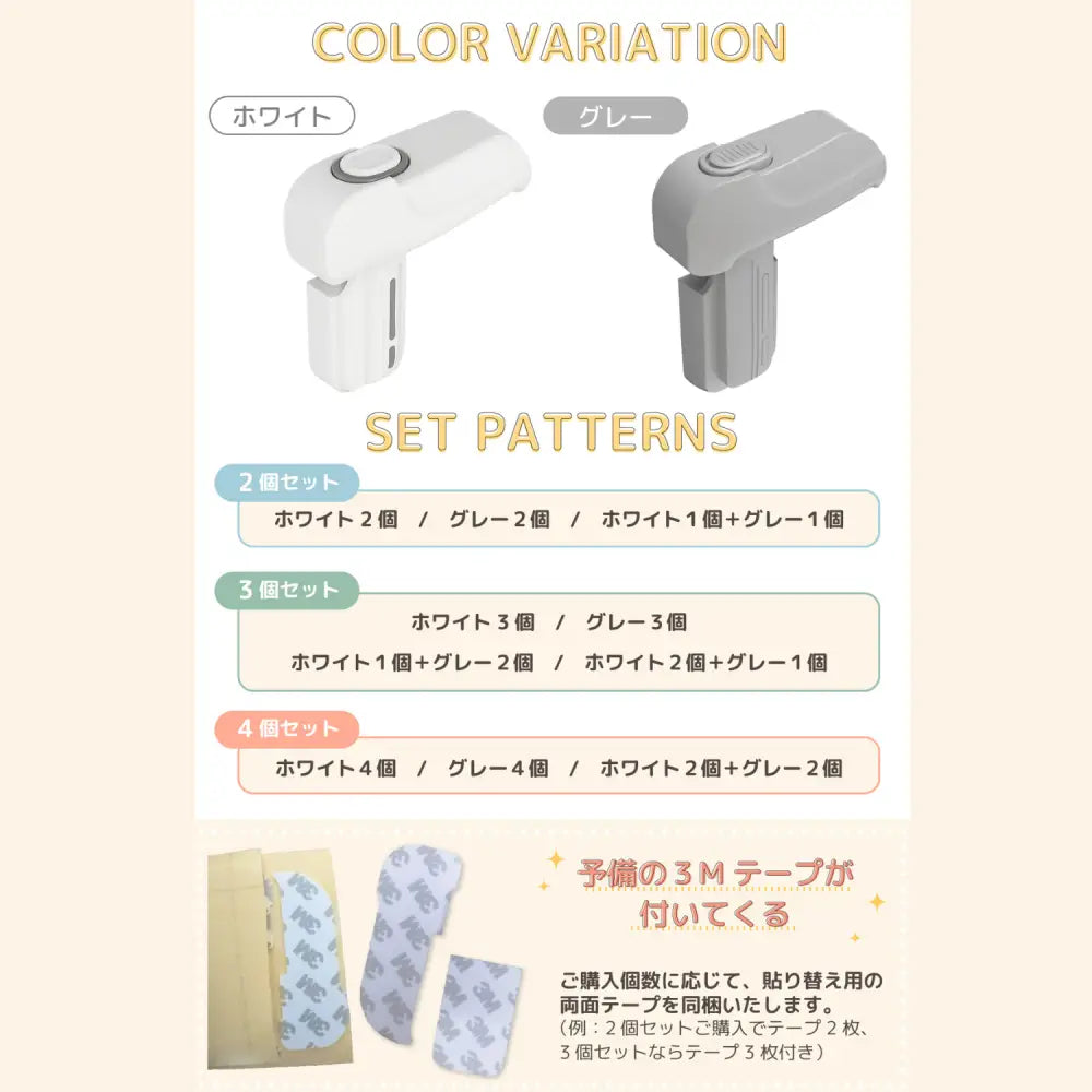 チャイルドロック 冷蔵庫  強力テープ  ベビーロック ドア 扉  後付け  安全  怪我 いたずら 防止 ベビーガード  