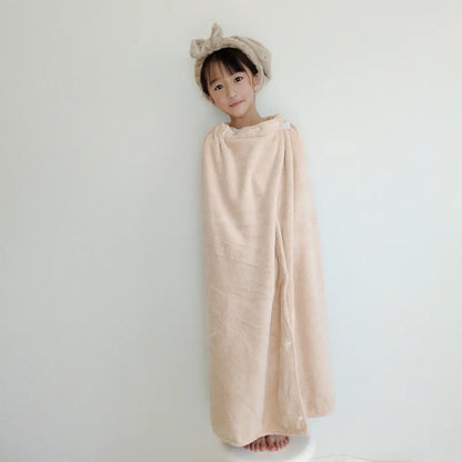 マイクロファイバー 吸水タオル キッズタオル 巻きタオル 速乾タオル プールタオル お風呂グッズ 子供用タオル サイズ調整ボタン ふわふわ素材 ノンホルマリン 安全素材 ネームタグ付き 着替え簡単 親子お揃い