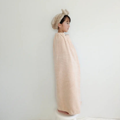 マイクロファイバー 吸水タオル キッズタオル 巻きタオル 速乾タオル プールタオル お風呂グッズ 子供用タオル サイズ調整ボタン ふわふわ素材 ノンホルマリン 安全素材 ネームタグ付き 着替え簡単 親子お揃い