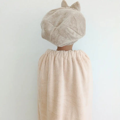 マイクロファイバー 吸水タオル キッズタオル 巻きタオル 速乾タオル プールタオル お風呂グッズ 子供用タオル サイズ調整ボタン ふわふわ素材 ノンホルマリン 安全素材 ネームタグ付き 着替え簡単 親子お揃い