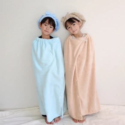 マイクロファイバー 吸水タオル キッズタオル 巻きタオル 速乾タオル プールタオル お風呂グッズ 子供用タオル サイズ調整ボタン ふわふわ素材 ノンホルマリン 安全素材 ネームタグ付き 着替え簡単 親子お揃い