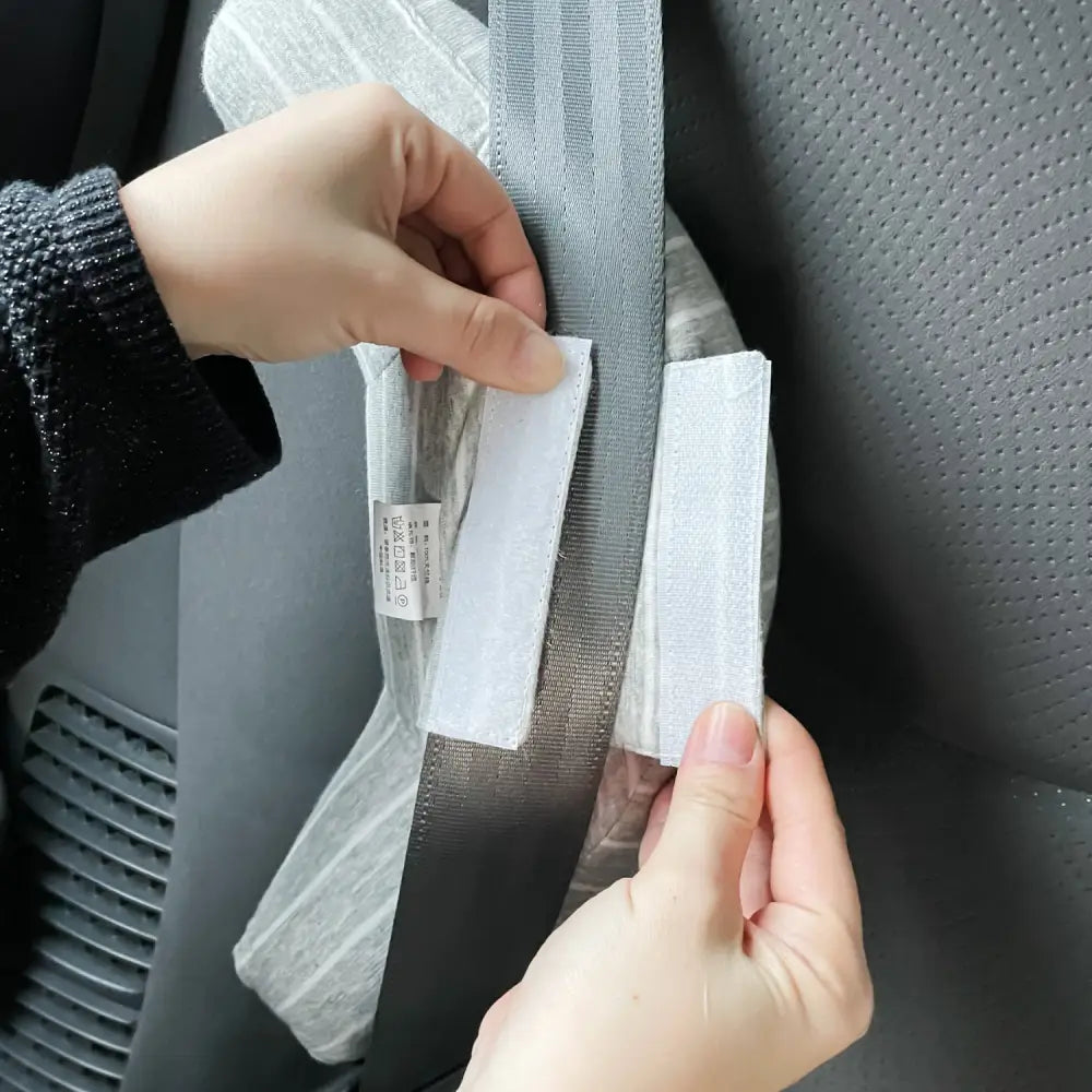 チャイルドシートベルトカバー シートベルト枕 ネックピロー 車用まくら 綿100％ 通気性 吸湿性 快適ドライブ マジックテープ式 取り付け簡単 子供用 大人兼用 洗える