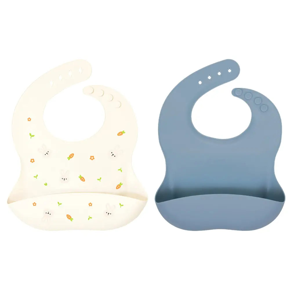 シリコンビブ お食事エプロン ベビー用 食べこぼし防止 立体ポケット付き 軽量 柔らか素材 丸めて収納 お手入れ簡単 防水 汚れにくい 持ち運び便利 離乳食グッズ 赤ちゃん用品