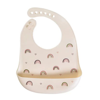 シリコンビブ お食事エプロン ベビー用 食べこぼし防止 立体ポケット付き 軽量 柔らか素材 丸めて収納 お手入れ簡単 防水 汚れにくい 持ち運び便利 離乳食グッズ 赤ちゃん用品