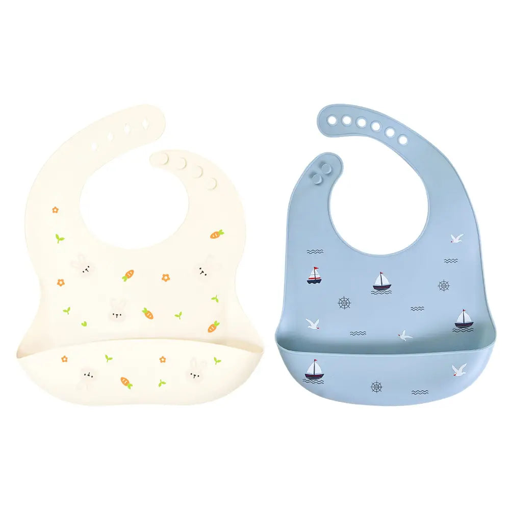 シリコンビブ お食事エプロン ベビー用 食べこぼし防止 立体ポケット付き 軽量 柔らか素材 丸めて収納 お手入れ簡単 防水 汚れにくい 持ち運び便利 離乳食グッズ 赤ちゃん用品