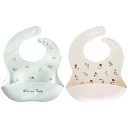 シリコンビブ お食事エプロン ベビー用 食べこぼし防止 立体ポケット付き 軽量 柔らか素材 丸めて収納 お手入れ簡単 防水 汚れにくい 持ち運び便利 離乳食グッズ 赤ちゃん用品