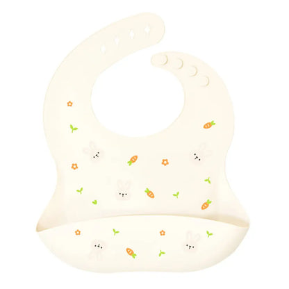 シリコンビブ お食事エプロン ベビー用 食べこぼし防止 立体ポケット付き 軽量 柔らか素材 丸めて収納 お手入れ簡単 防水 汚れにくい 持ち運び便利 離乳食グッズ 赤ちゃん用品