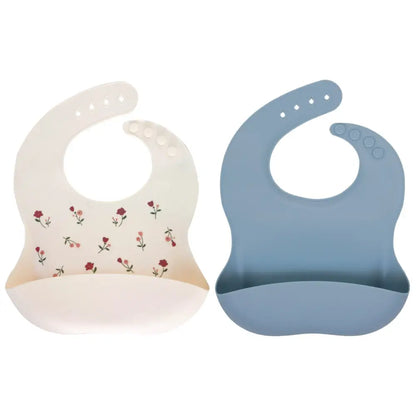 シリコンビブ お食事エプロン ベビー用 食べこぼし防止 立体ポケット付き 軽量 柔らか素材 丸めて収納 お手入れ簡単 防水 汚れにくい 持ち運び便利 離乳食グッズ 赤ちゃん用品