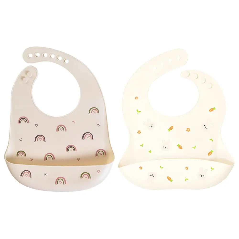 シリコンビブ お食事エプロン ベビー用 食べこぼし防止 立体ポケット付き 軽量 柔らか素材 丸めて収納 お手入れ簡単 防水 汚れにくい 持ち運び便利 離乳食グッズ 赤ちゃん用品