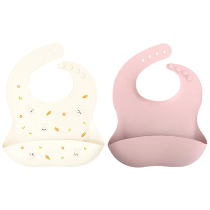 シリコンビブ お食事エプロン ベビー用 食べこぼし防止 立体ポケット付き 軽量 柔らか素材 丸めて収納 お手入れ簡単 防水 汚れにくい 持ち運び便利 離乳食グッズ 赤ちゃん用品
