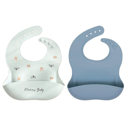 シリコンビブ お食事エプロン ベビー用 食べこぼし防止 立体ポケット付き 軽量 柔らか素材 丸めて収納 お手入れ簡単 防水 汚れにくい 持ち運び便利 離乳食グッズ 赤ちゃん用品