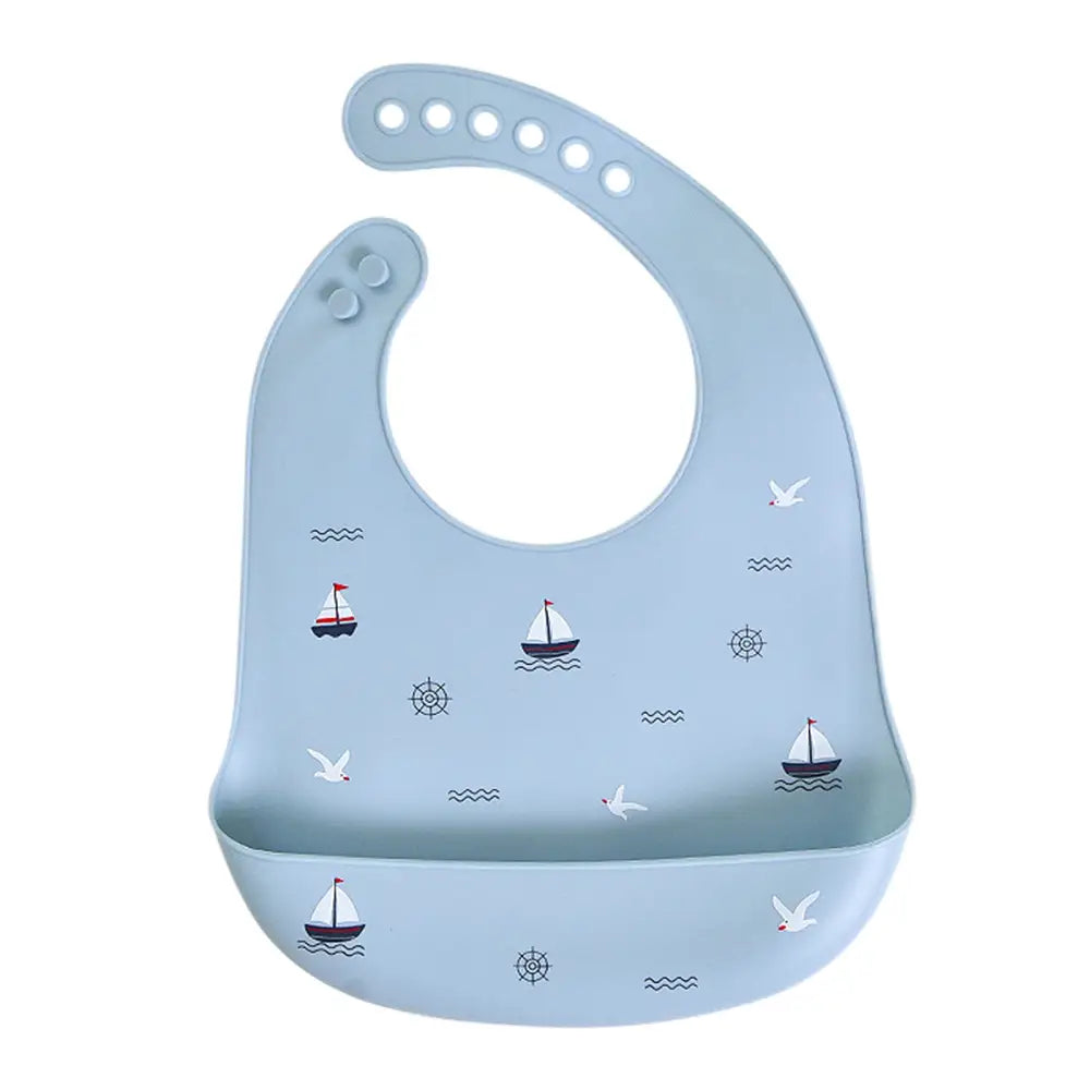 シリコンビブ お食事エプロン ベビー用 食べこぼし防止 立体ポケット付き 軽量 柔らか素材 丸めて収納 お手入れ簡単 防水 汚れにくい 持ち運び便利 離乳食グッズ 赤ちゃん用品