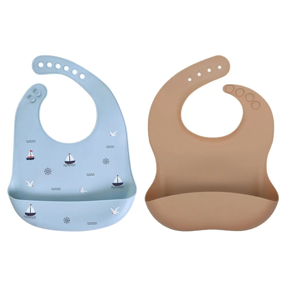 シリコンビブ お食事エプロン ベビー用 食べこぼし防止 立体ポケット付き 軽量 柔らか素材 丸めて収納 お手入れ簡単 防水 汚れにくい 持ち運び便利 離乳食グッズ 赤ちゃん用品