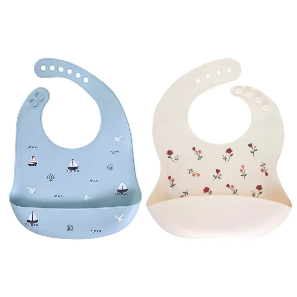 シリコンビブ お食事エプロン ベビー用 食べこぼし防止 立体ポケット付き 軽量 柔らか素材 丸めて収納 お手入れ簡単 防水 汚れにくい 持ち運び便利 離乳食グッズ 赤ちゃん用品