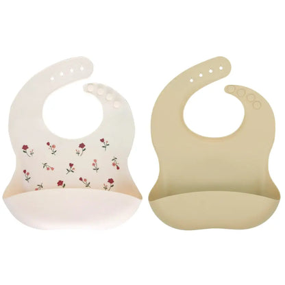 シリコンビブ お食事エプロン ベビー用 食べこぼし防止 立体ポケット付き 軽量 柔らか素材 丸めて収納 お手入れ簡単 防水 汚れにくい 持ち運び便利 離乳食グッズ 赤ちゃん用品