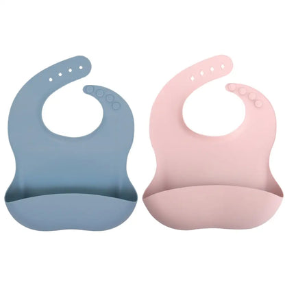 シリコンビブ お食事エプロン ベビー用 食べこぼし防止 立体ポケット付き 軽量 柔らか素材 丸めて収納 お手入れ簡単 防水 汚れにくい 持ち運び便利 離乳食グッズ 赤ちゃん用品