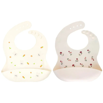 シリコンビブ お食事エプロン ベビー用 食べこぼし防止 立体ポケット付き 軽量 柔らか素材 丸めて収納 お手入れ簡単 防水 汚れにくい 持ち運び便利 離乳食グッズ 赤ちゃん用品