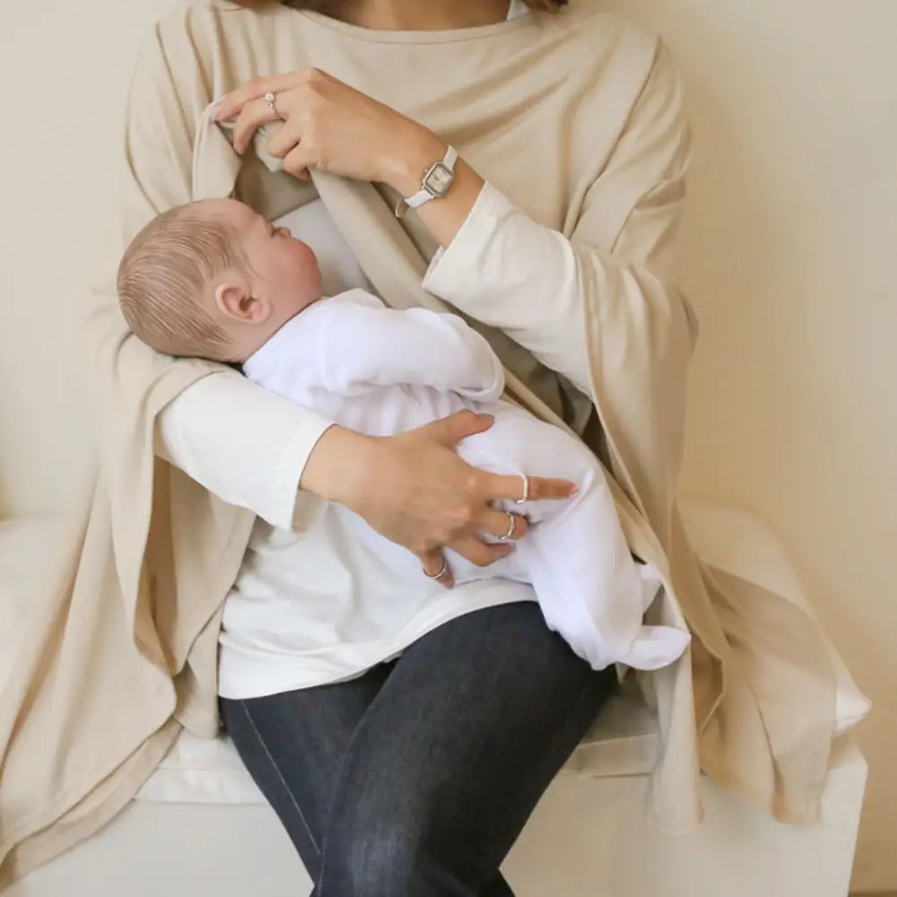 授乳ケープ ママ用授乳ケープ 赤ちゃん授乳ケープ 透けにくい 簡単着脱 ポンチョタイプ授乳ケープ 360度カバー 伸縮素材 コンパクト授乳ケープ シンプルデザイン