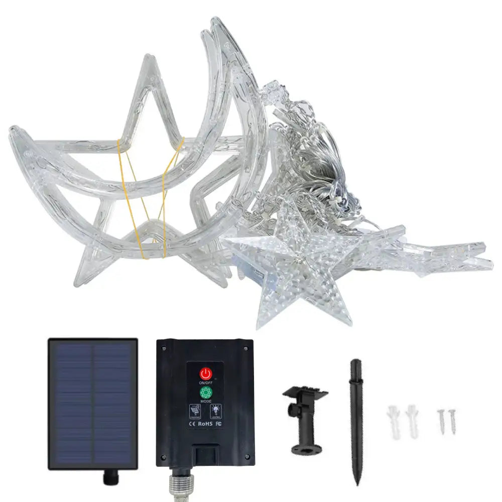 太陽光　ソーラーライト　星型　月型　LED　屋外照明　ガーデンライト　防水仕様　イベント装飾　クリスマス　ハロウィン　パーティ　フェスティブ　自動点灯　蓄光　省エネ　庭照明　ベランダライト　間接照明　デコレーション