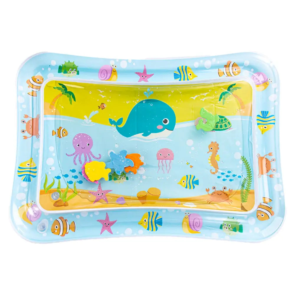 ベビーウォータープレイマット 水遊びマット 感覚遊び 赤ちゃん発達支援 空気入れ式 知育おもちゃ 室内外兼用 海モチーフ デザイン選択可能 コンパクト収納 五感刺激