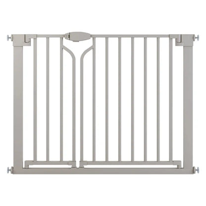 ワイドベビーゲート 拡張フレーム対応 ダブル扉 両開き 片手操作 自動クローズ ダブルロック 安全設計 階段対応 廊下設置 リビング対応 インテリア調 高密度スチール グレージュカラー
